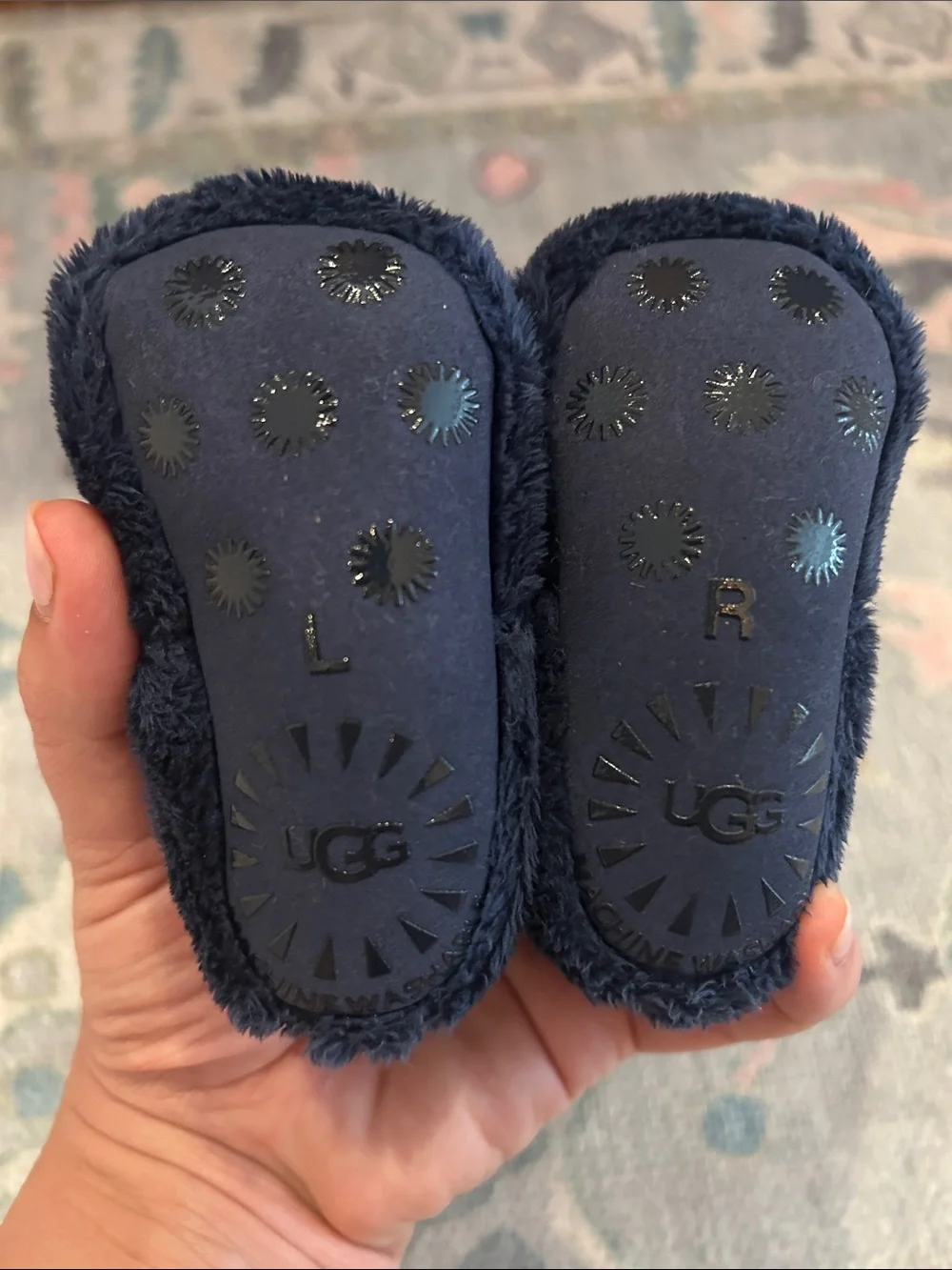 UGG Baby Navy Fuzzy Booties
